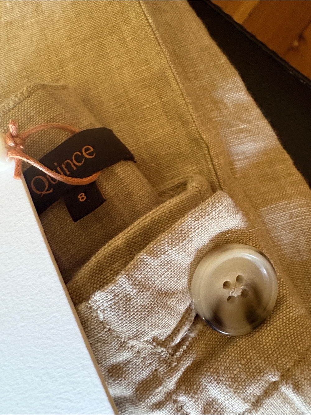 Quince Cream High-Rise Wide-Leg Linen Pants 8 - Picture 6 of 7
